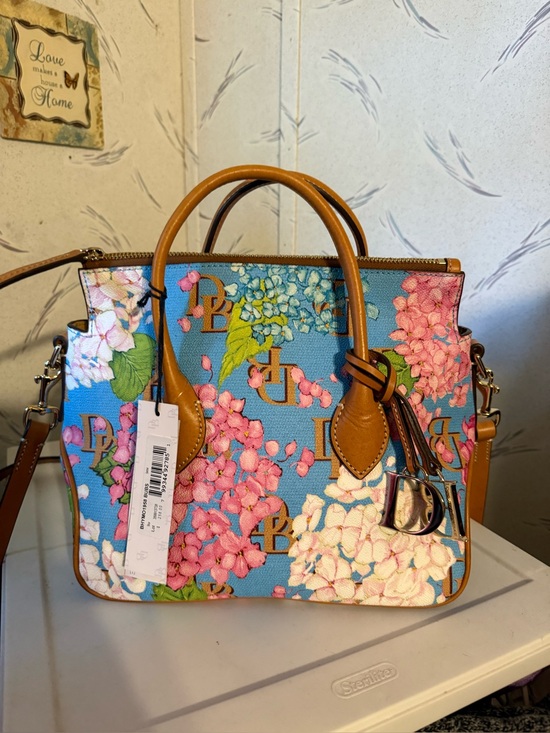 Dooney & Bourke Handbags - Dooney & Bourke Blue hydrangea Satchel small shopper